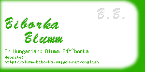 biborka blumm business card